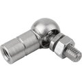 Kipp Angle Joint DIN71802 Left-Hand Thread, M06, Form:Cs W Retaining Clip, Stainless Steel 1.4305 Bright K0734.100621